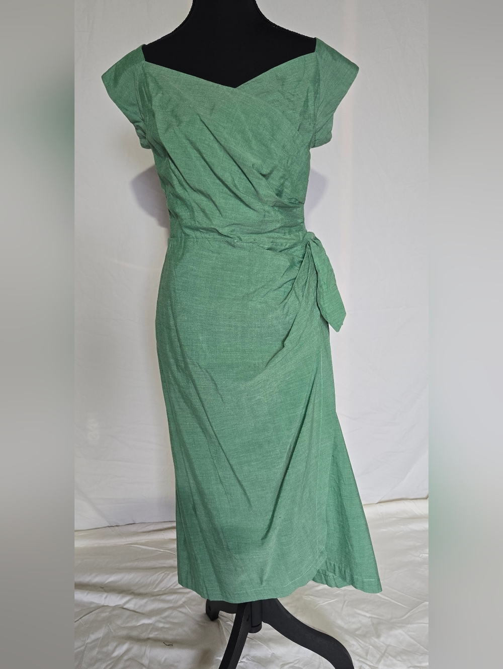 RARE Whirling Turban Sarong Sage Green Dress L